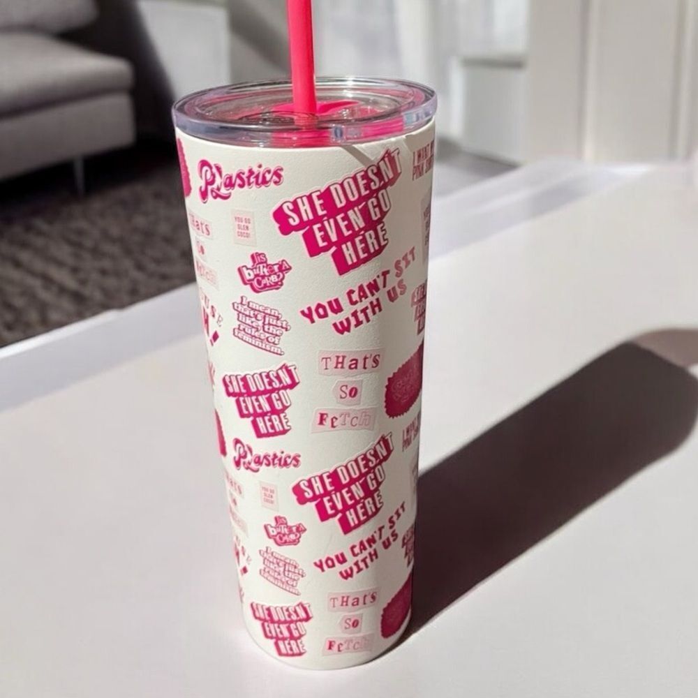 Mean Girls 24oz Insulated Tumbler Movie Quotes Pink Cup NWT